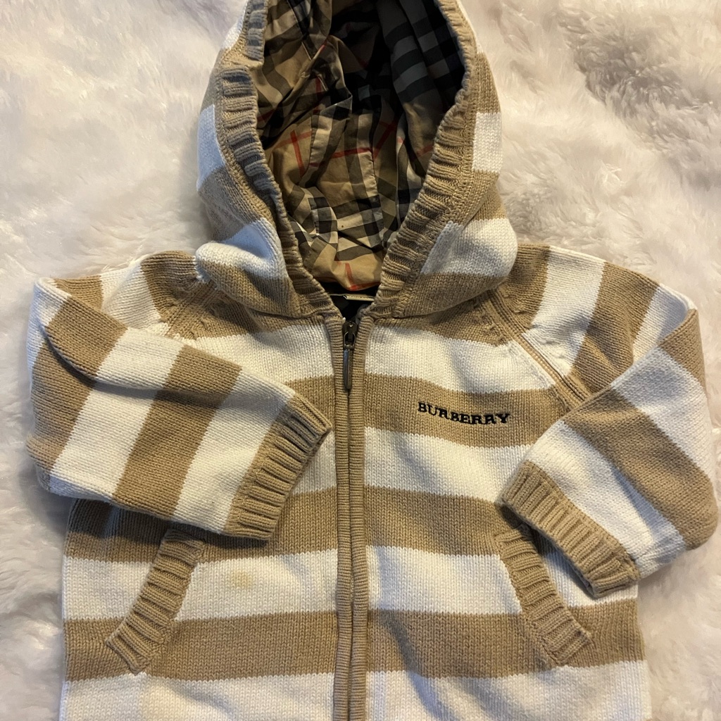 Burberry Kids Tan And Cream Checkered Hoodie